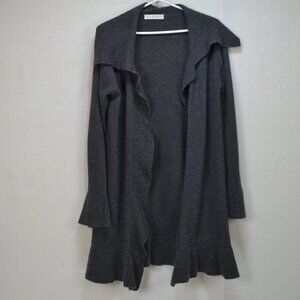 FTC CASHMERE OPEN  RUFFLE CARDIGAN SIZE MEDIUM